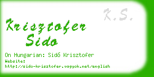 krisztofer sido business card